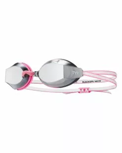 TYR BlackOps 140 EV Mirrored Racing Women's Fit Goggles -TYR Shop TYRBLACKOPS140EVRACINGMIRROREDWOMEN SFITGOGGLESSilverPink