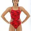 TYR Girl's Camo Diamondfit Swimsuit -TYR Shop TYRCamoDiamondRed