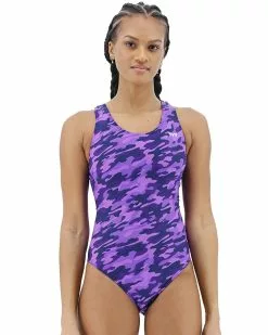 TYR Girl's Camo Maxfit Swimsuit -TYR Shop TYRCamoMaxPurple