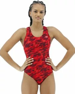 TYR Women's Camo Maxfit Swimsuit -TYR Shop TYRCamoMaxRed 13f9c272 7be5 4902 8e1a 1241e875de1c