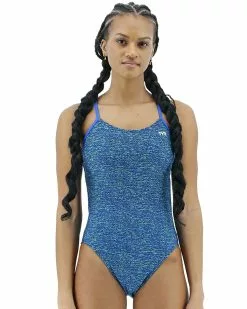 TYR Girl's Lapped Cutoutfit Swimsuit -TYR Shop TYRLappedCutoutBlueGreen
