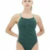 TYR Women's Lapped Cutoutfit Swimsuit -TYR Shop TYRLappedCutoutGreen 937d5540 5ba4 4312 ab85 05c4158ef144