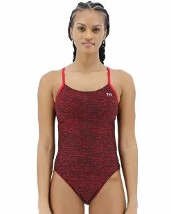 TYR Women's Lapped Cutoutfit Swimsuit -TYR Shop TYRLappedCutoutRed 5392625a 914d 4fb1 85b8 a52997589e48