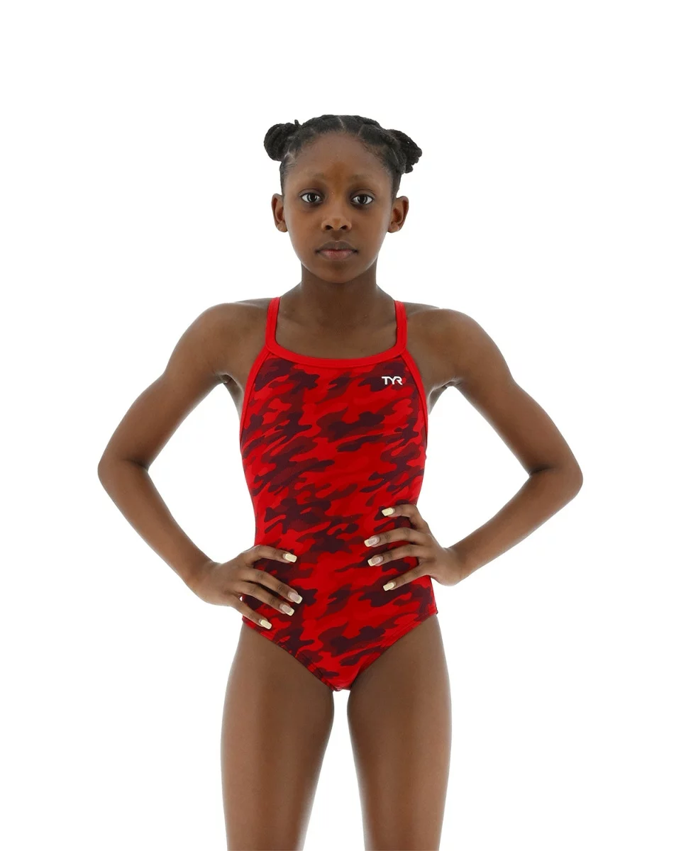 TYR Durafast Elite® Girls' Diamondfit Swimsuit - Camo 2 TYR Durafast Elite® Girls' Diamondfit Swimsuit - Camo