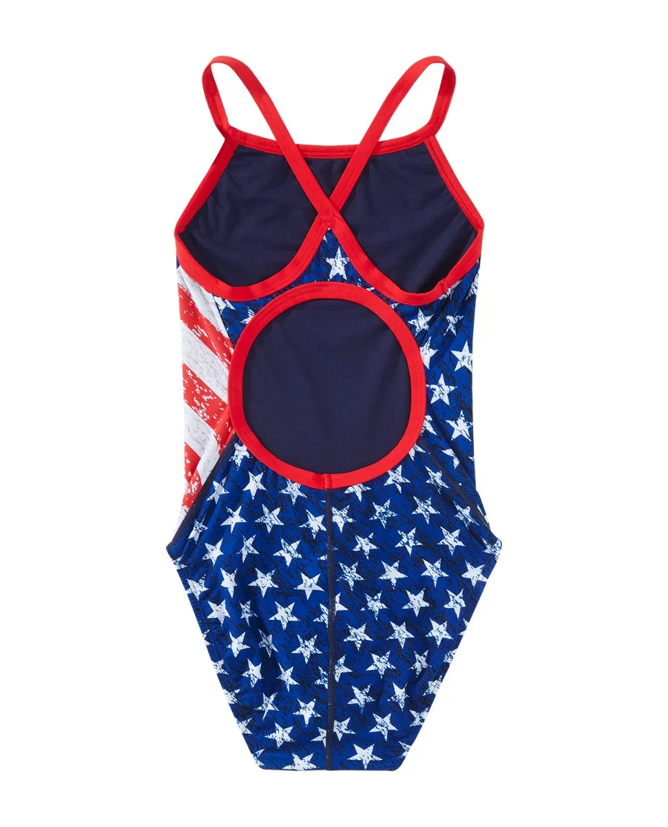 TYR Durafast One® Girl’s Diamondfit Swimsuit - Star Spangled 3 TYR Durafast One® Girl’s Diamondfit Swimsuit - Star Spangled